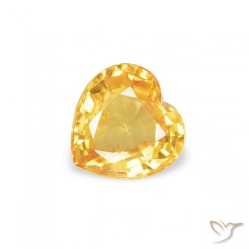 0.41ct Natural Dorado Zafiro, Corazón, VS