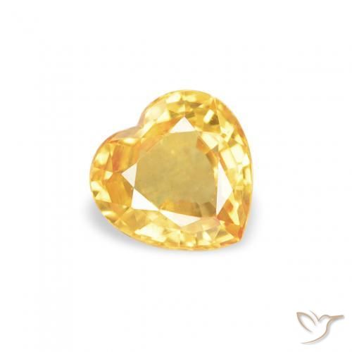 Zafiro Dorado natural de 0.41 ct, Corazón, VS