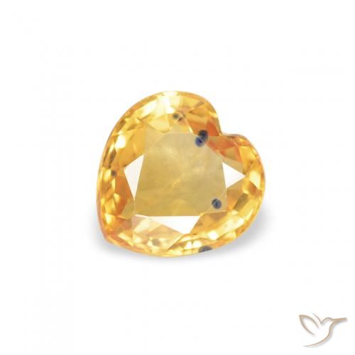 0.47ct Natural Medium Dark-Golden Zafiro, Corazón, VS