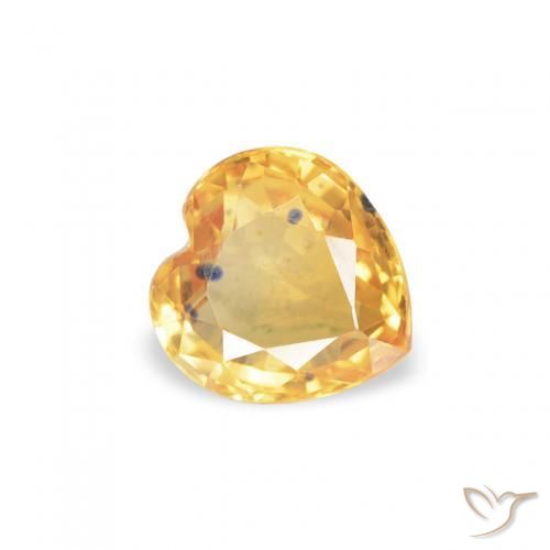 Zafiro Medium Dark-Golden natural de 0.47 ct, Corazón, VS
