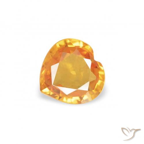 0.34ct Natural Naranja medio Zafiro, Corazón, VS