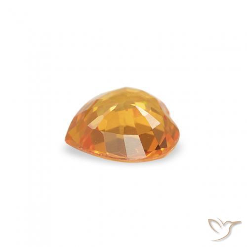 Zafiro Naranja medio natural de 0.34 ct, Corazón, VS