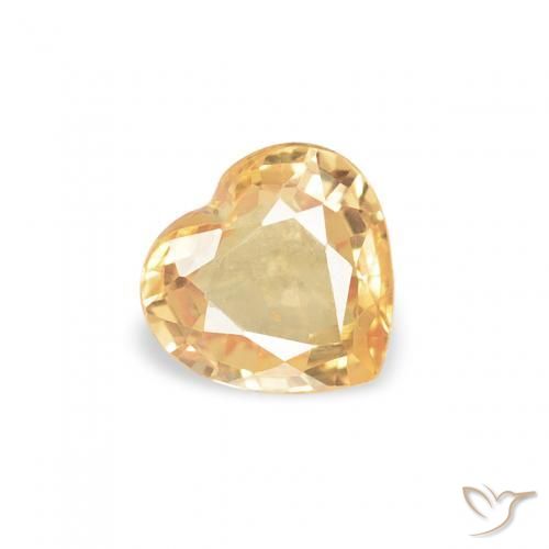 Zafiro Dorado natural de 0.37 ct, Corazón, VS