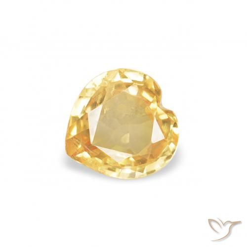 0.35ct Natural Dorado claro Zafiro, Corazón, VS