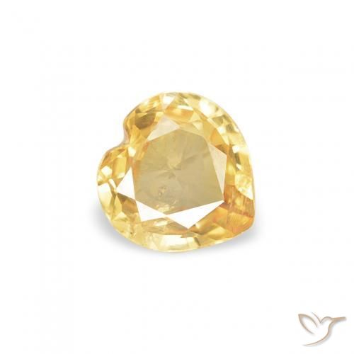 Zafiro Dorado claro natural de 0.35 ct, Corazón, VS