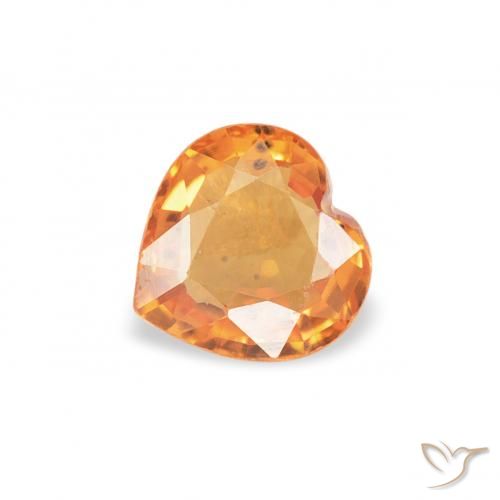 0.41ct Natural Naranja oscuro Zafiro, Corazón, VS