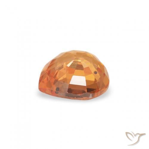 Zafiro Naranja oscuro natural de 0.41 ct, Corazón, VS