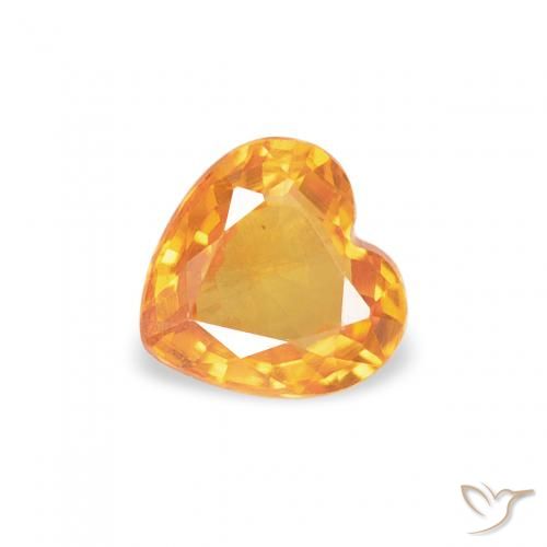 0.41ct Natural Naranja medio Zafiro, Corazón, VS