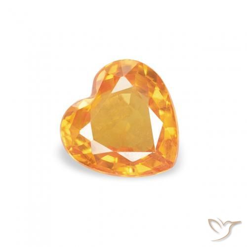 Zafiro Naranja medio natural de 0.41 ct, Corazón, VS