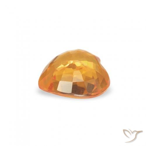 Zafiro Naranja medio natural de 0.41 ct, Corazón, VS
