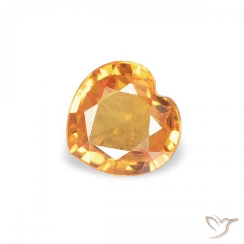 0.33ct Natural Naranja albaricoque Zafiro, Corazón, VS