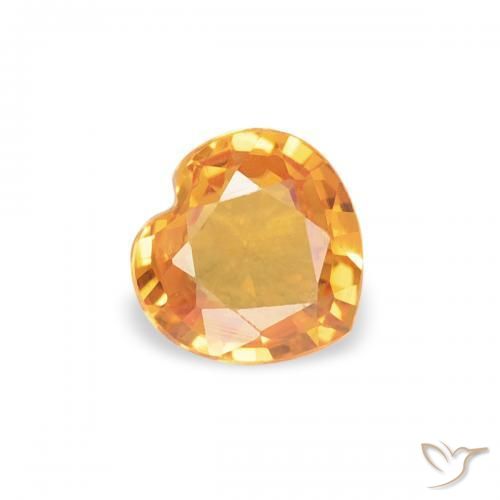 Zafiro Naranja albaricoque natural de 0.33 ct, Corazón, VS