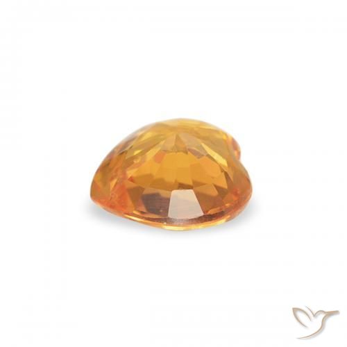 Zafiro Naranja albaricoque natural de 0.33 ct, Corazón, VS