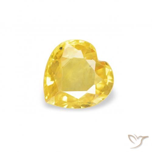 Zafiro Amarillo miel natural de 0.35 ct, Corazón, VS