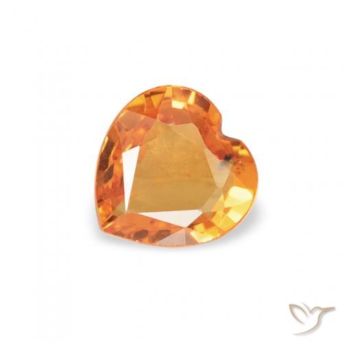 0.39ct Natural Naranja albaricoque Zafiro, Corazón, VS