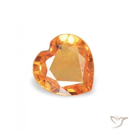 Zafiro Naranja albaricoque natural de 0.39 ct, Corazón, VS