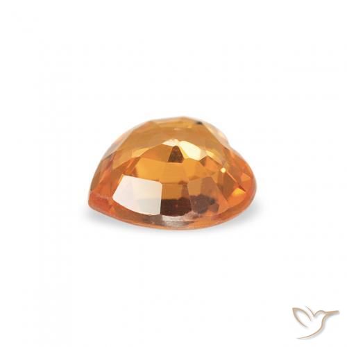 Zafiro Naranja albaricoque natural de 0.39 ct, Corazón, VS