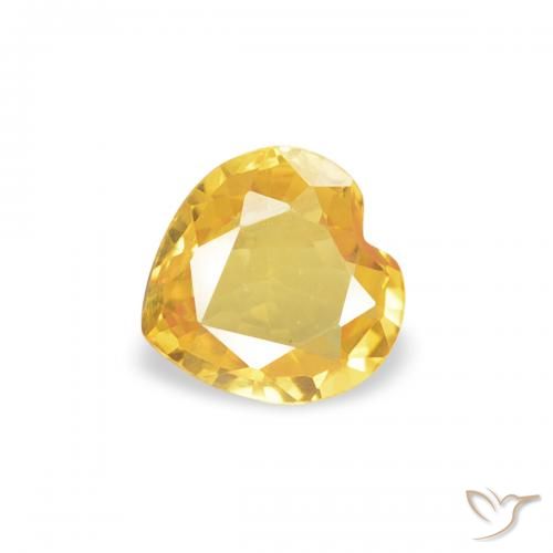 Zafiro Dorado natural de 0.29 ct, Corazón, VVS