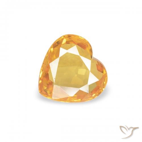 0.36ct Natural Dorado naranja Zafiro, Corazón, VS