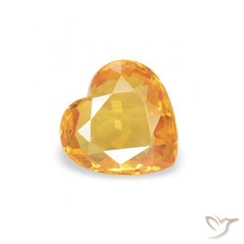 Zafiro Dorado naranja natural de 0.36 ct, Corazón, VS
