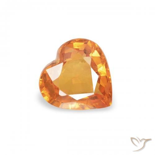 Zafiro Naranja albaricoque natural de 0.35 ct, Corazón, VS
