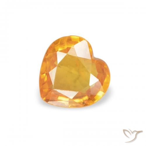 0.38ct Natural Naranja albaricoque Zafiro, Corazón, VS