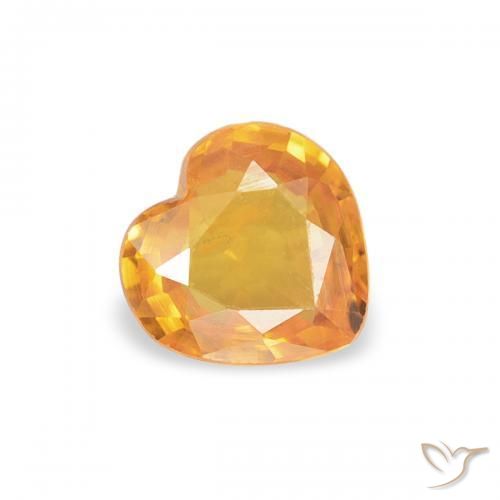 Zafiro Naranja albaricoque natural de 0.38 ct, Corazón, VS