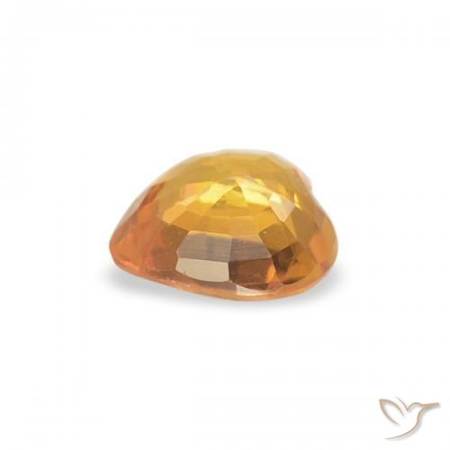 Zafiro Naranja albaricoque natural de 0.38 ct, Corazón, VS