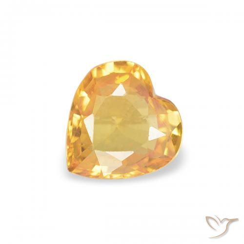 0.35ct Natural Naranja medio Zafiro, Corazón, VS