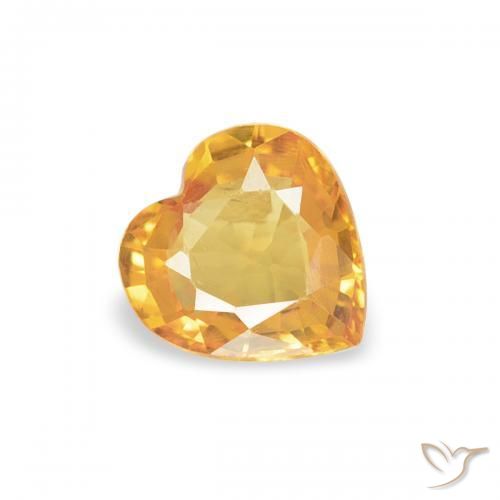 Zafiro Naranja medio natural de 0.35 ct, Corazón, VS