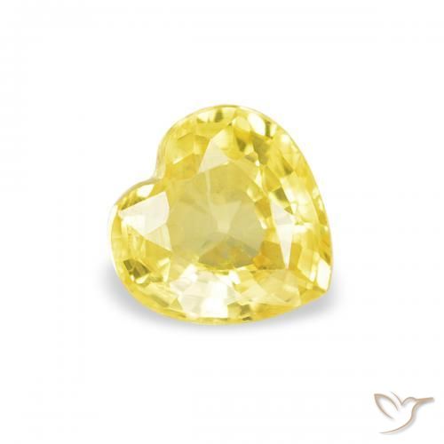 0.43ct Natural Amarillo toscana Zafiro, Corazón, VS