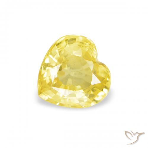 Zafiro Amarillo toscana natural de 0.43 ct, Corazón, VS