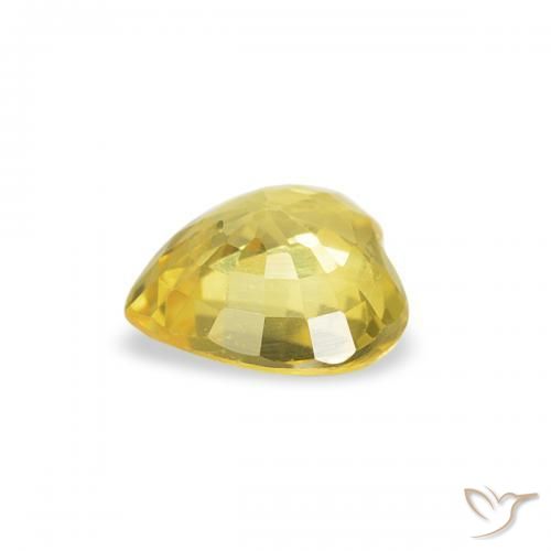 Zafiro Amarillo toscana natural de 0.43 ct, Corazón, VS