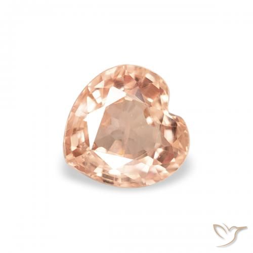 Zafiro Naranja sidra natural de 0.38 ct, Corazón, VS