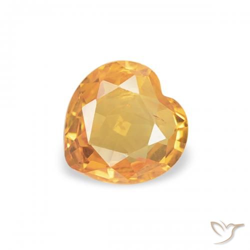 0.37ct Natural Naranja intenso Zafiro, Corazón, VS