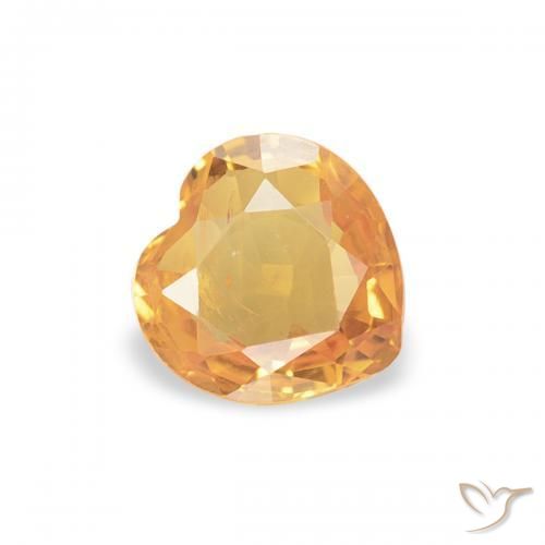 Zafiro Naranja intenso natural de 0.37 ct, Corazón, VS