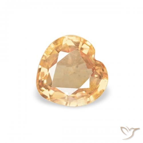 0.41ct Natural Naranja intenso Zafiro, Corazón, VS