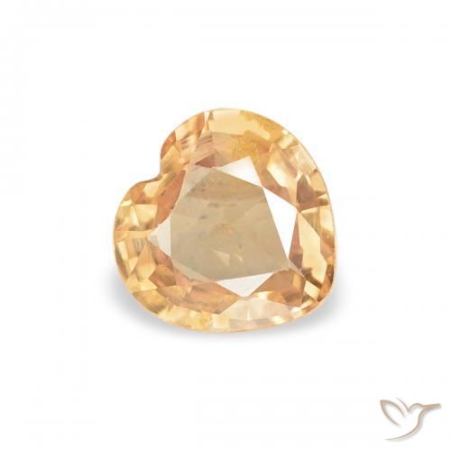 Zafiro Naranja intenso natural de 0.41 ct, Corazón, VS
