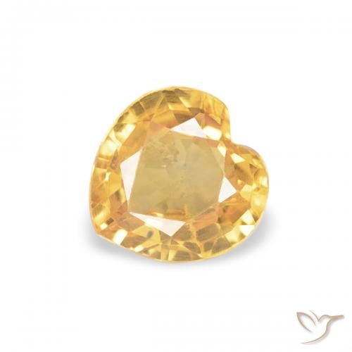0.41ct Natural Dorado claro Zafiro, Corazón, VS, Photo A