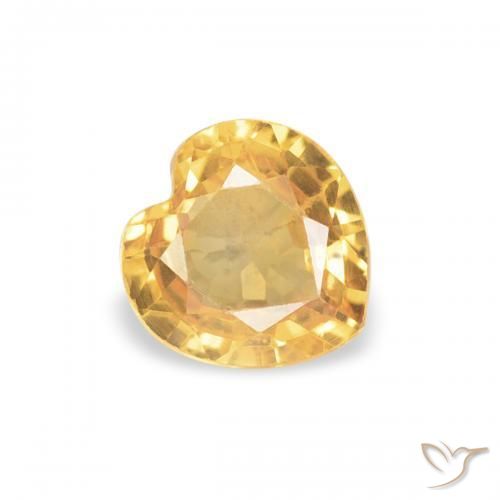 Zafiro Dorado claro natural de 0.41 ct, Corazón, VS