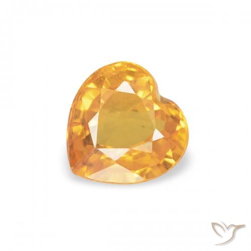 0.43ct Natural Medium Light-Orange Zafiro, Corazón, VS