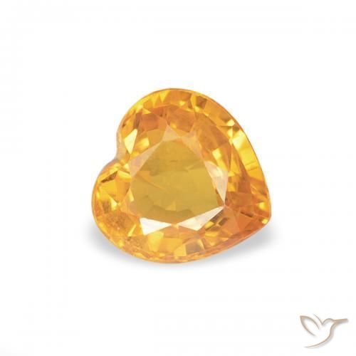 Zafiro Medium Light-Orange natural de 0.43 ct, Corazón, VS