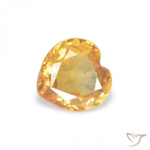 0.42ct Natural Dorado oscuro Zafiro, Corazón, VS