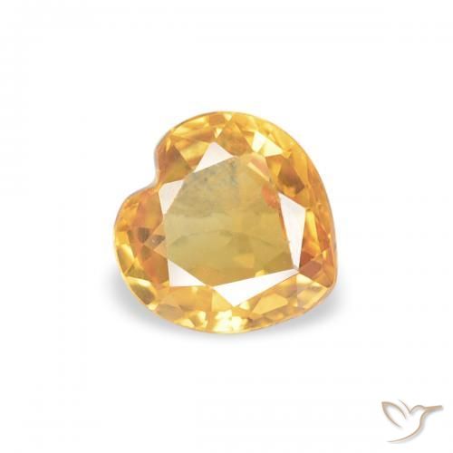 Zafiro Dorado oscuro natural de 0.42 ct, Corazón, VS