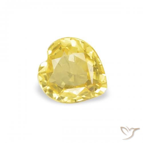 Zafiro Amarillo medio natural de 0.33 ct, Corazón, VVS-VS