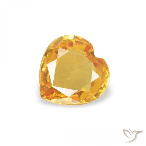 0.37ct Natural Naranja dorado intenso Zafiro, Corazón, VVS-VS