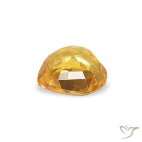 Zafiro Naranja dorado intenso natural de 0.37 ct, Corazón, VVS-VS