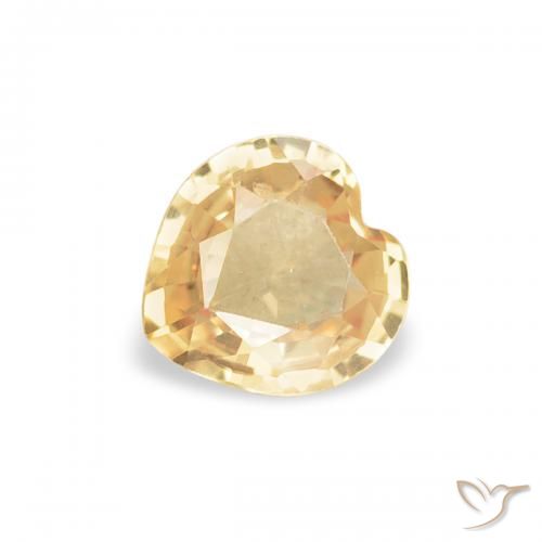0.34ct Natural Dorado amarillento Zafiro, Corazón, VVS-VS