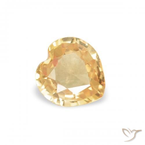 Zafiro Dorado amarillento natural de 0.34 ct, Corazón, VVS-VS