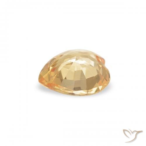 Zafiro Dorado amarillento natural de 0.34 ct, Corazón, VVS-VS
